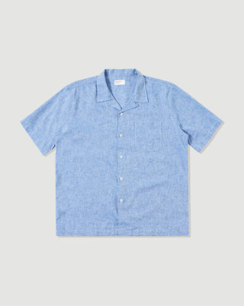 Universal Works Road Shirt Blue Shirt S/S Men