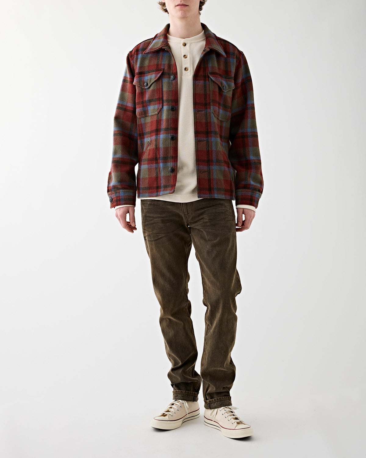 RRL – Ace Cruiser Shirt Jacket Maroon Plaid Ltd. Edit. – Tenue de Nîmes