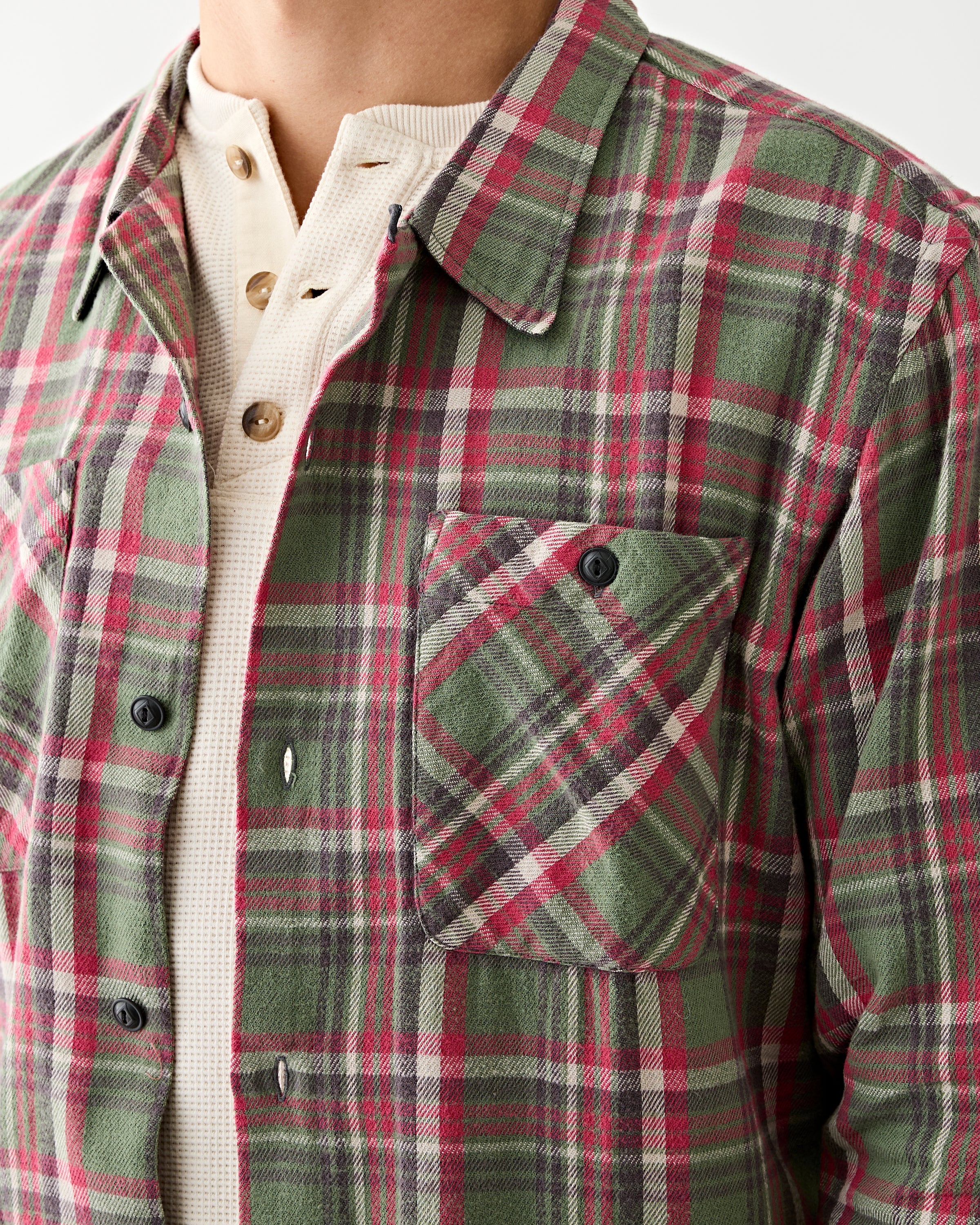 RRL Monterey Sport Shirt Sage/Red Shirt L/S Men