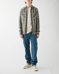 RRL Allen Western Sport Shirt Green/Grey Shirts L/S Men