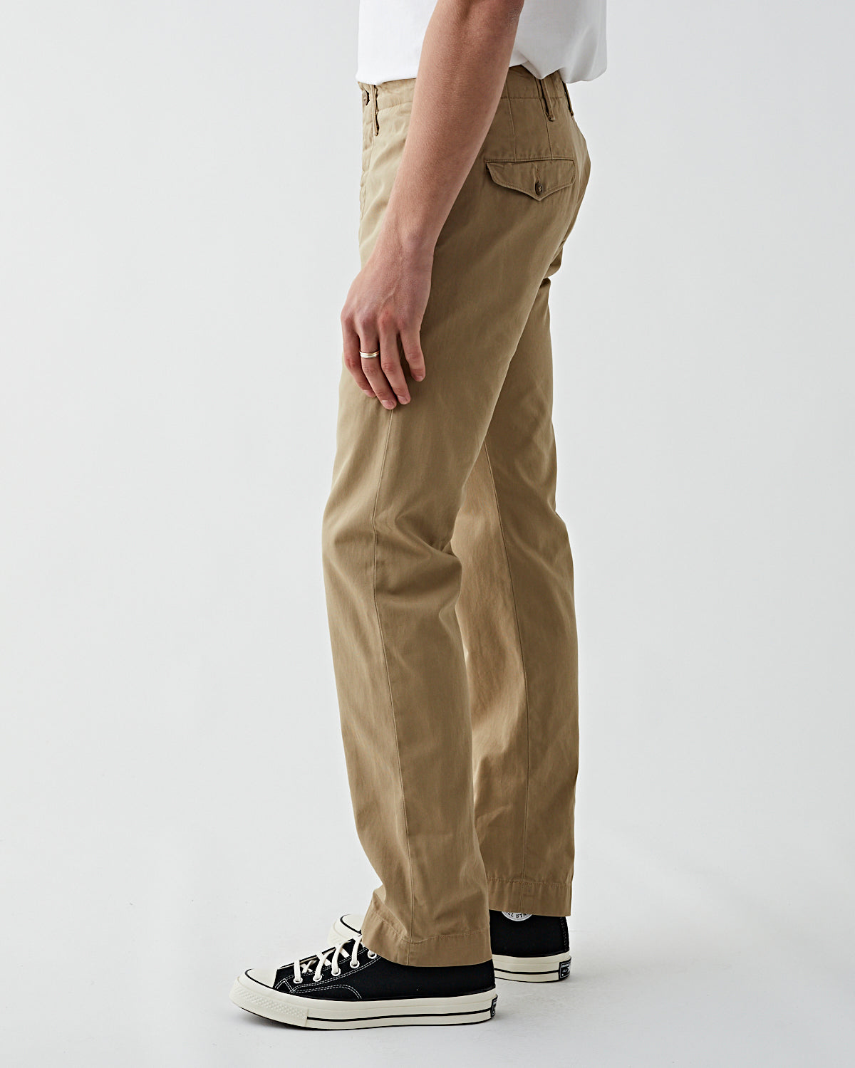 RRL Officer's Flat Pant New Military Khaki Tenue de Nîmes
