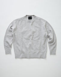 Roberto Collina Girocollo ML Over Garzato Pressato Grey Knitwear Men
