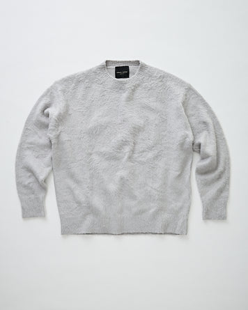 Roberto Collina Girocollo ML Over Garzato Pressato Grey Knitwear Men