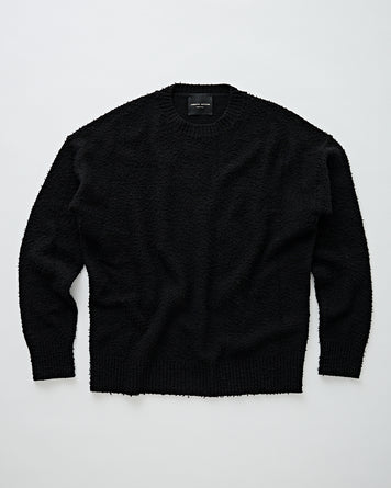 Roberto Collina Girocollo ML Effetto Casentino Black Knitwear Men