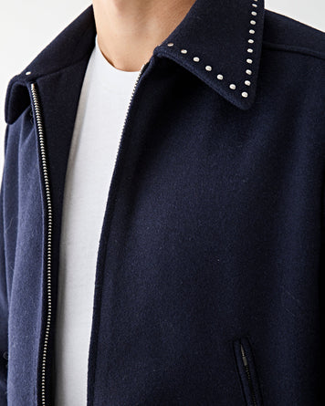 SECOND/LAYER Casper Jacket Navy Silver Stud JKT Short Men