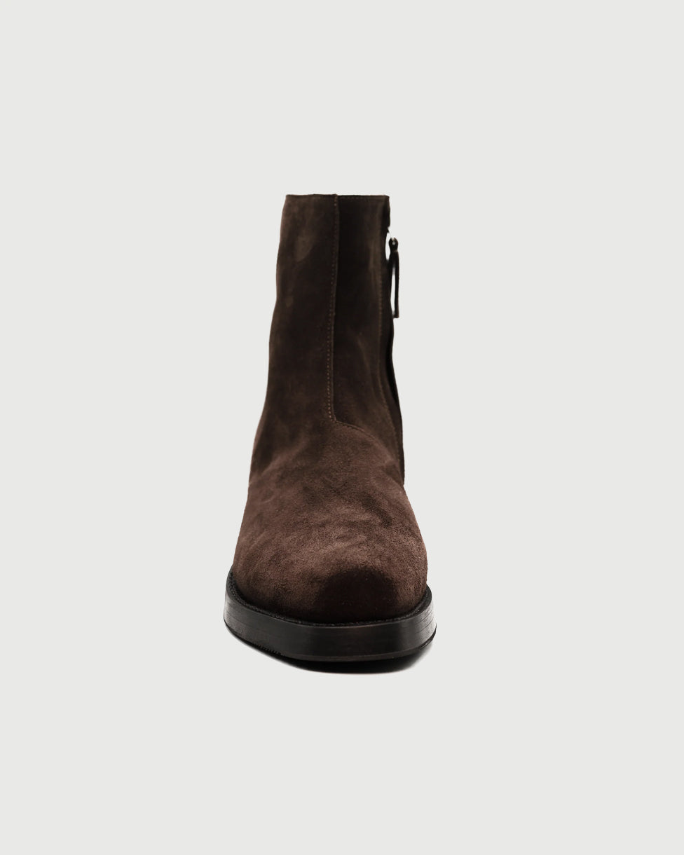 SECOND/LAYER Charro Boots Brown Coffee Suede Shoes Leather Men