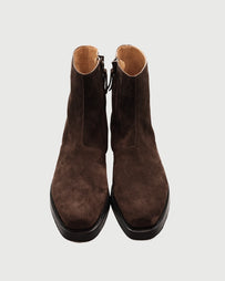 SECOND/LAYER Charro Boots Brown Coffee Suede Shoes Leather Men