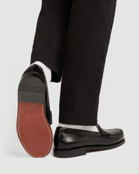 G.H. Bass Weejuns Larson Black Leather Loafer Shoes Leather Men