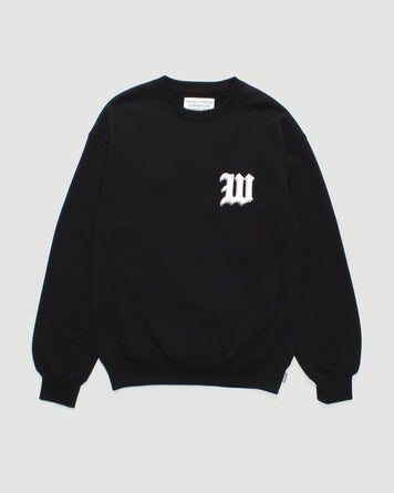 Wacko Maria Middle Weight Crew Neck Sweatshirt (Type-2) Black Sweater Men