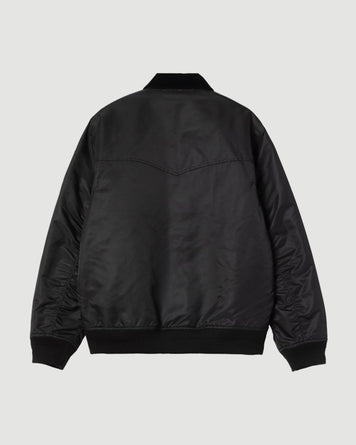 Carhartt WIP Santa Fe Alumni Jacket Black Sateen JKT Short Men
