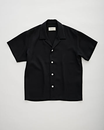 SECOND/LAYER Avenue S/S Shirt Black/Silver Pin Stitch Shirt S/S Men