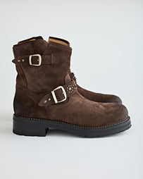 SECOND/LAYER 8" Rider Boot Brown Suede Shoes Leather Men