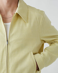 SECOND/LAYER Eisenhower Pinstriped Woven Jacket Yellow JKT Short Men