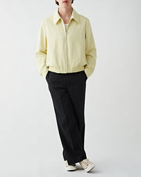 SECOND/LAYER Eisenhower Pinstriped Woven Jacket Yellow JKT Short Men