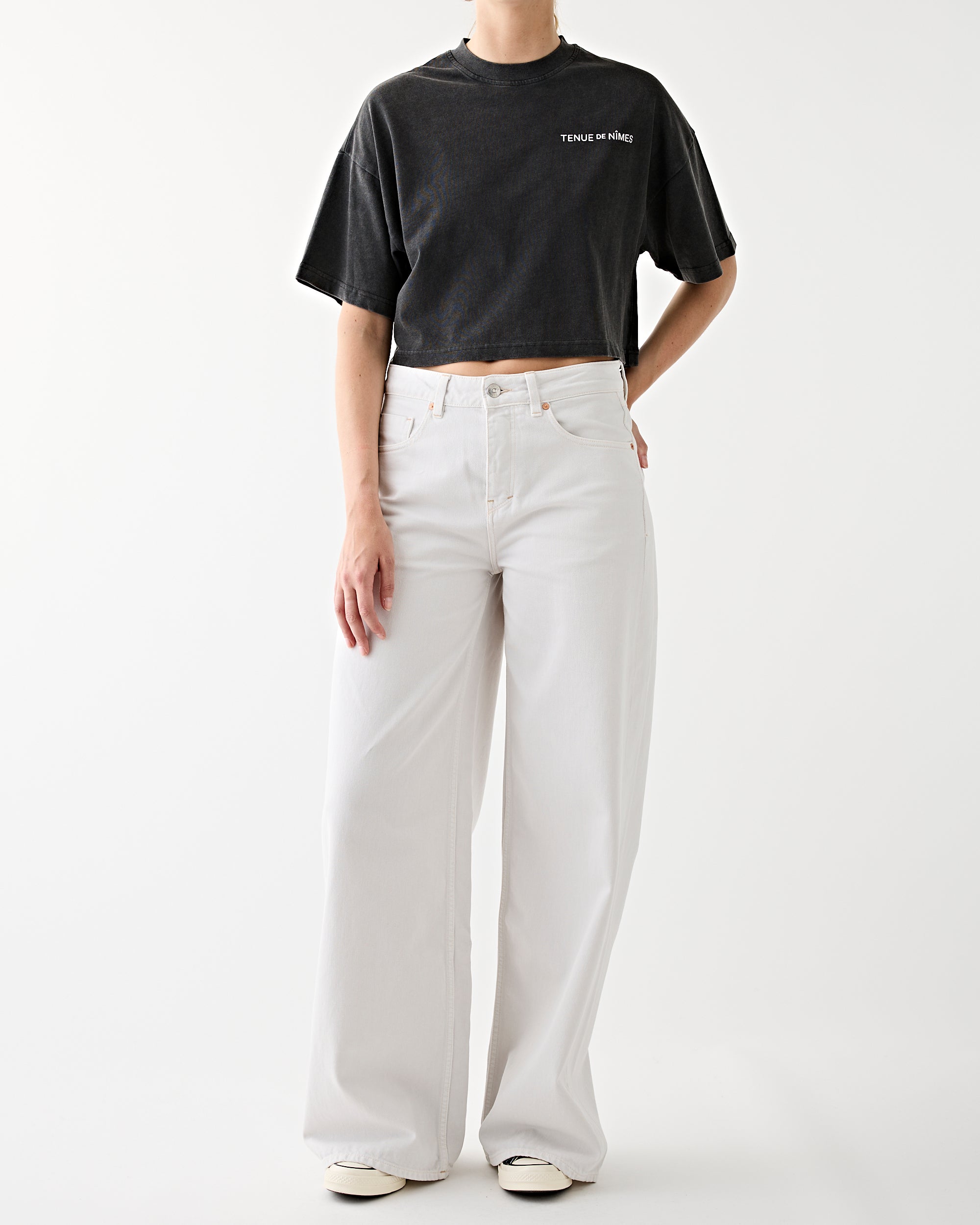 Tenue de Nîmes Roxy Oversized Cropped Tee Vintage Black T-shirt S/S Women