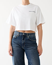 Tenue de Nîmes Roxy Oversized Cropped Tee White T-shirt S/S Women