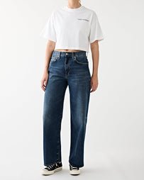 Tenue de Nîmes Roxy Oversized Cropped Tee White T-shirt S/S Women