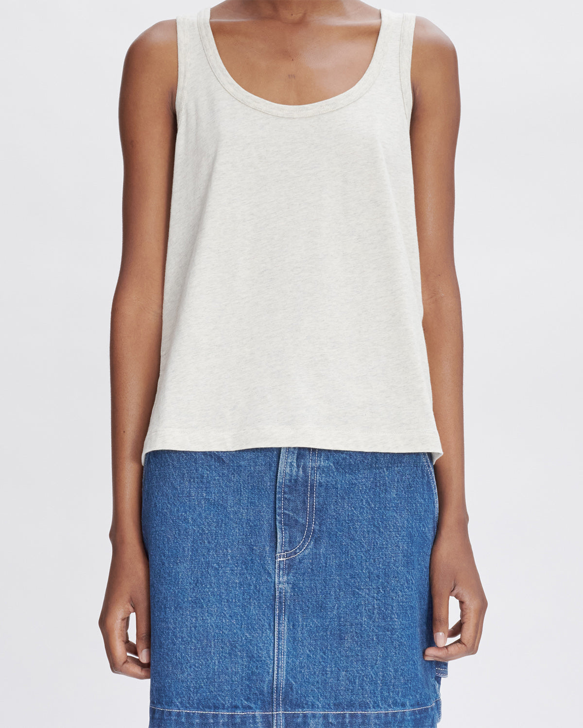 A.P.C. Tank Top Label Heathered Ecru WOMEN T-SHIRTS