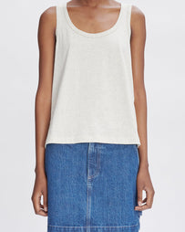 A.P.C. Tank Top Label Heathered Ecru WOMEN T-SHIRTS