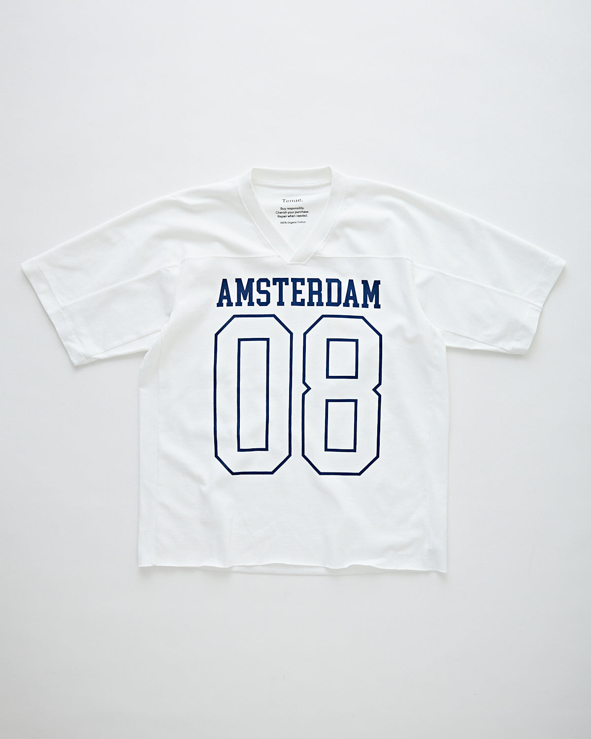 Tenue. Amsterdam Varsity V-Neck T-Shirt White T-shirt S/S Men