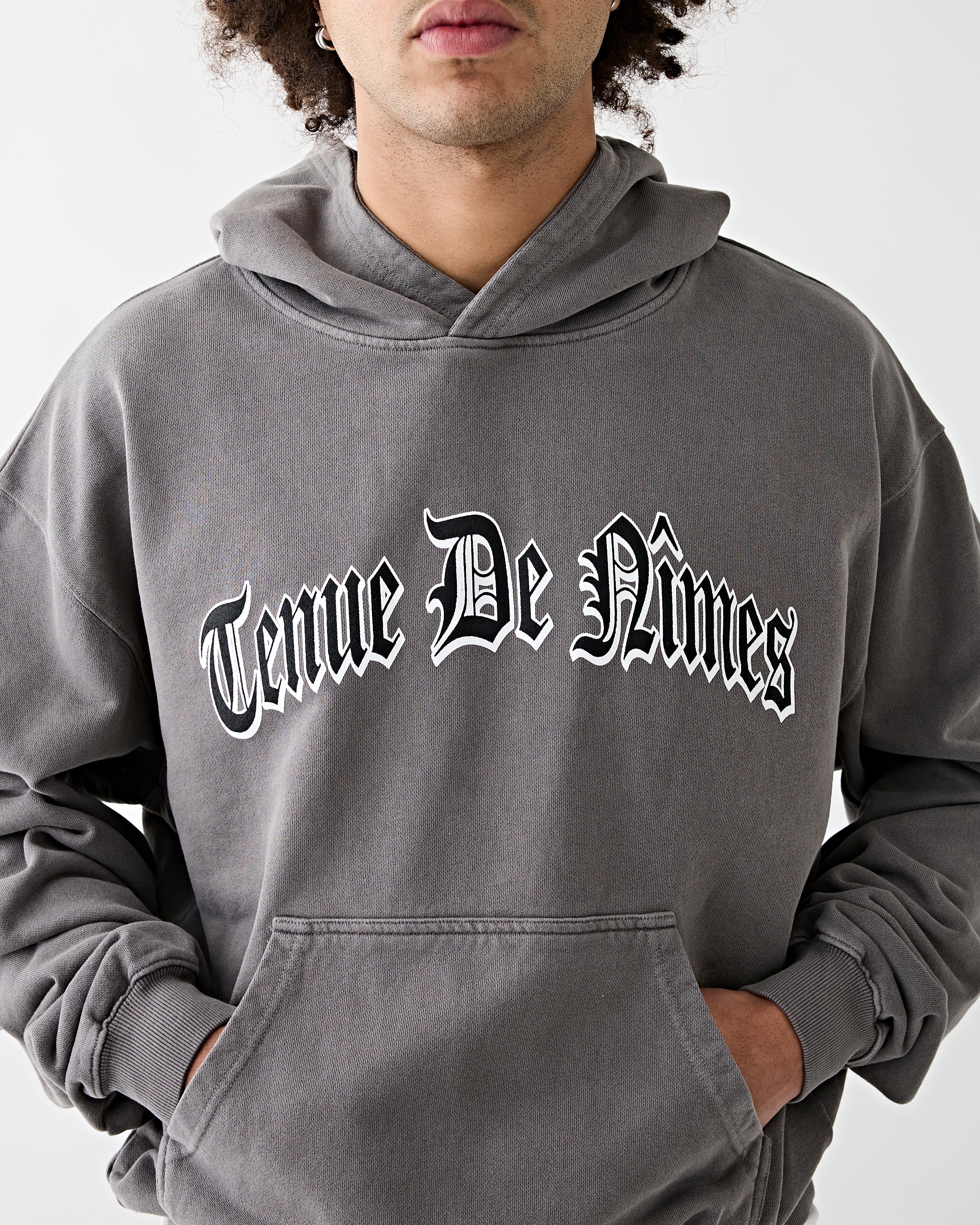 Tenue de Nîmes Ozzy Oversized Hoodie Pigment Dye Grey Sweater Men