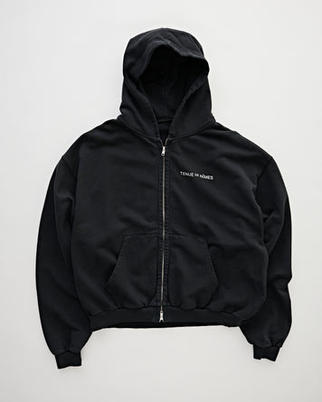 Paco Oversized Zip Hoodie Vintage Black