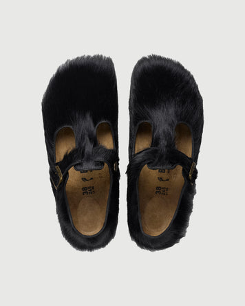 Birkenstock 1774 Song for the Mute - Paris The Rebel Black Fur Shoes Leather Unisex