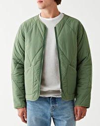 Reversible Military Liner Jacket Green/Sand