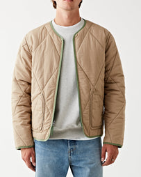 Reversible Military Liner Jacket Green/Sand