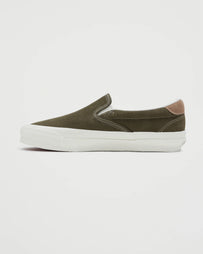 Vans Vault Classic Slip On LX Suede Olive Shoes Sneakers Men