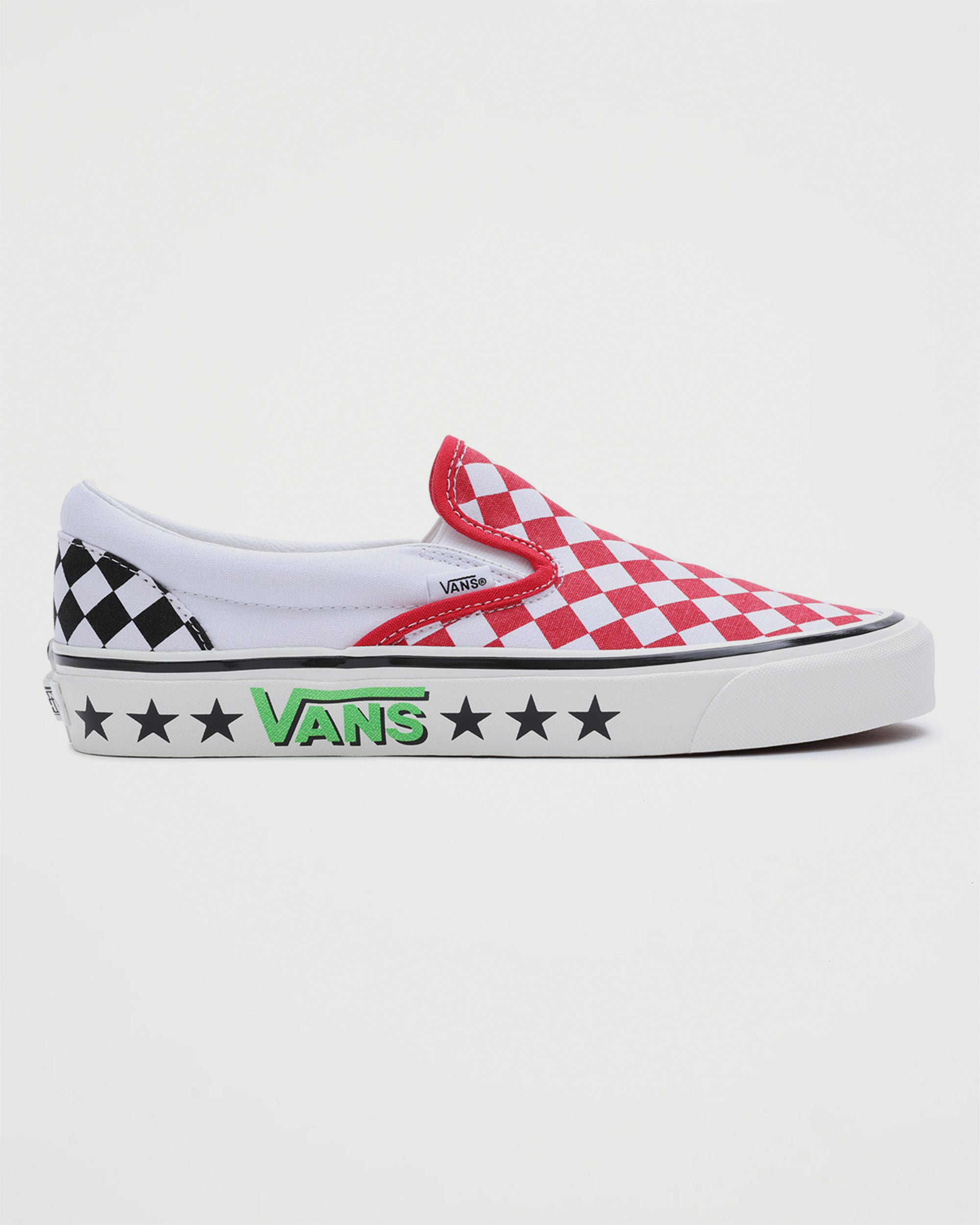 Vans Vault UA Classic Slip-On 98 DX Diamond Check Red/White Shoes Sneakers Unisex