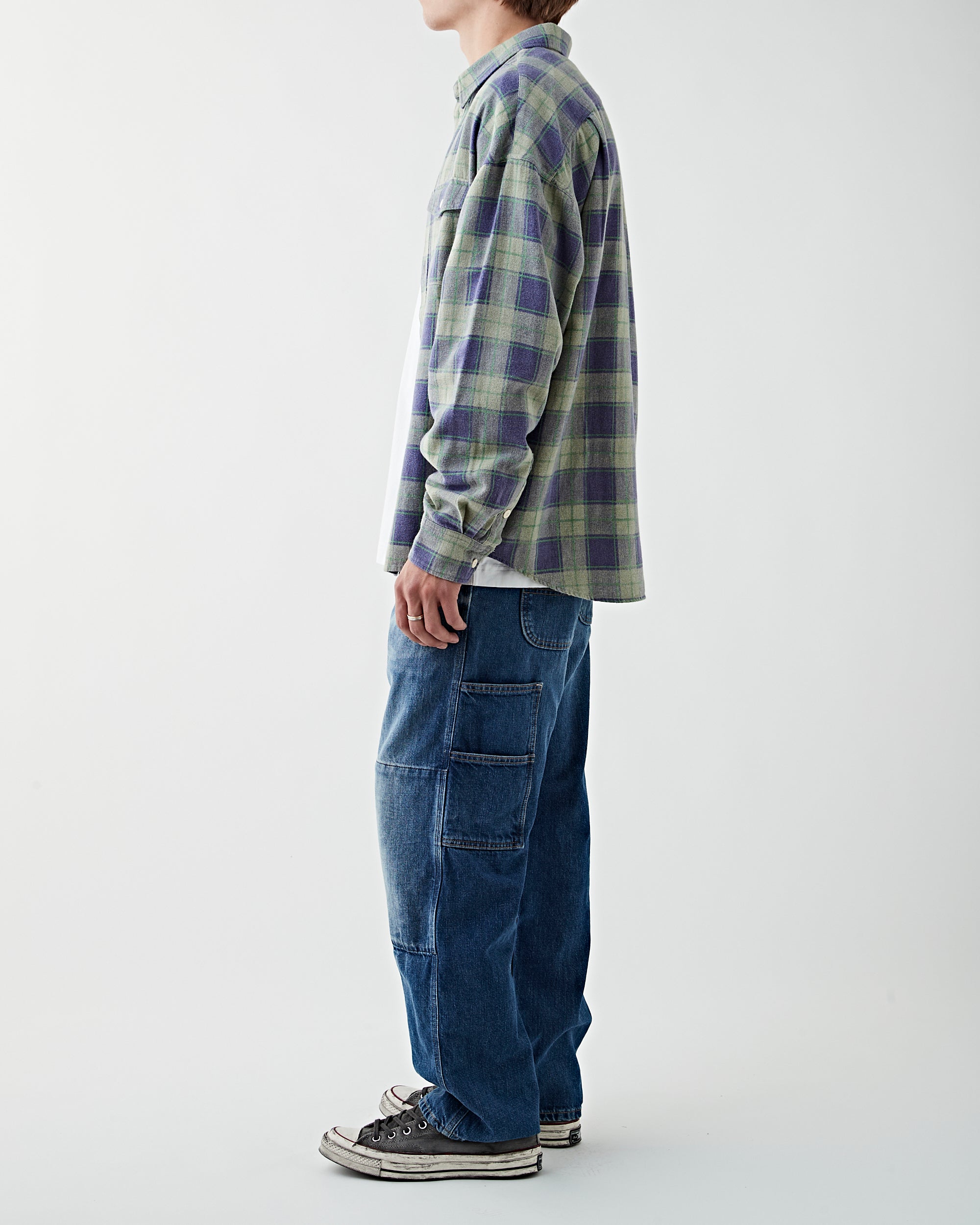 Visvim – Pioneer Khadi Check L/S Shirt Green – Tenue de Nîmes