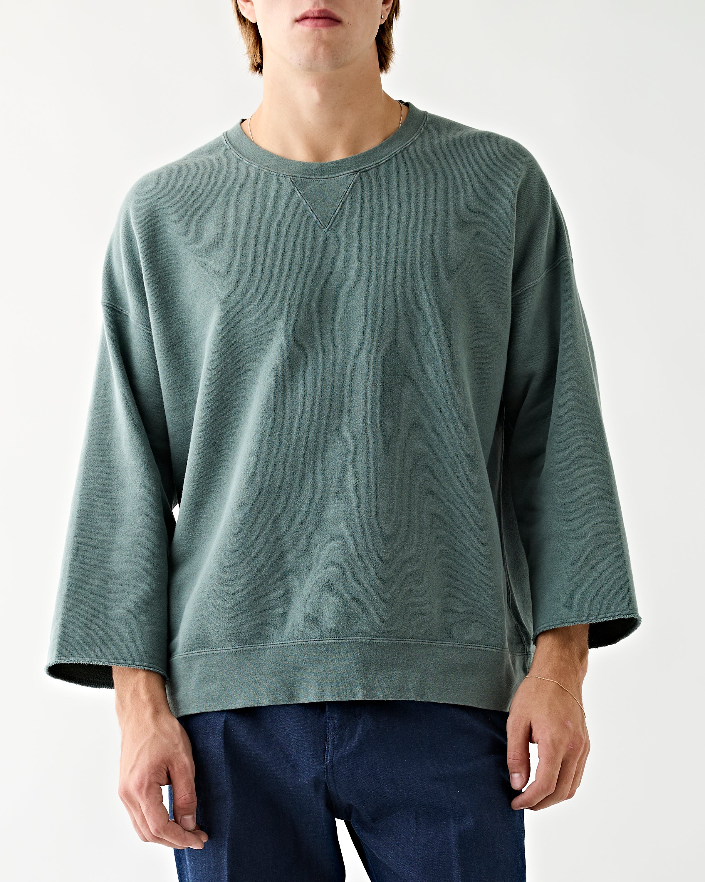 Visvim Jumbo SB Sweat 3/4 (U.D.) Damaged Green Sweater Men