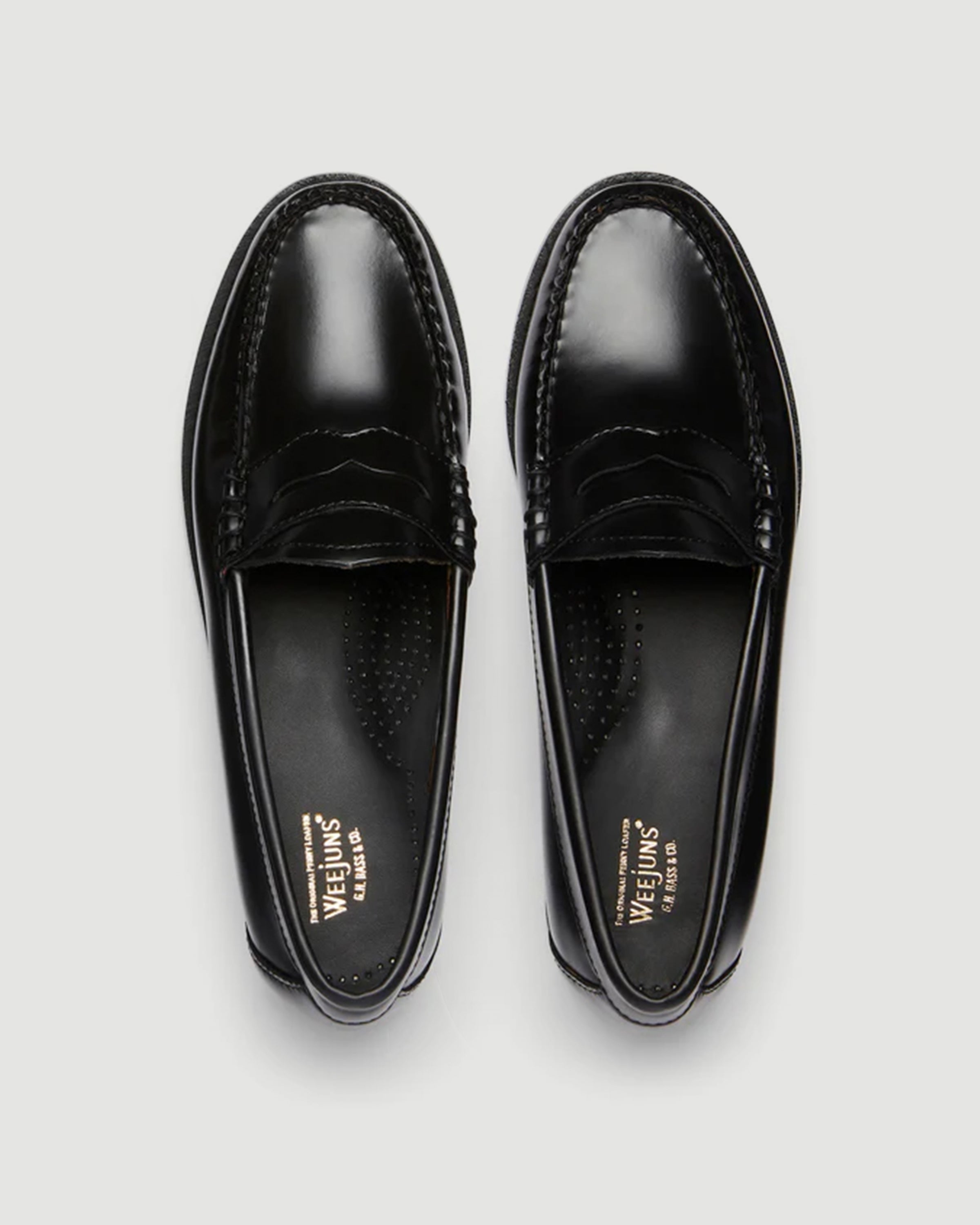 G.H. Bass W's Weejuns Black Leather Loafer Shoes Leather Women