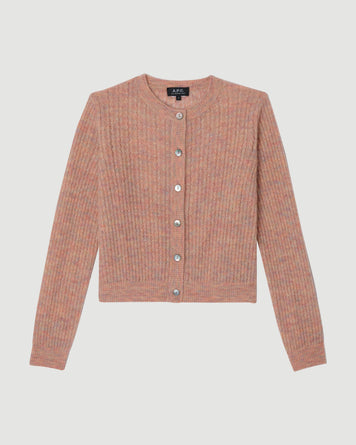 A.P.C. Cardigan Maud Rose Pale Chine Knitwear Women