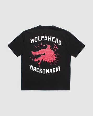 Wacko Maria Wolf's Head Washed Heavy Weight T-Shirt Black T-shirt S/S Men