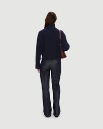 A.P.C. Pull Col Camoinneur À Côtes Larges Dark Navy Knitwear Women