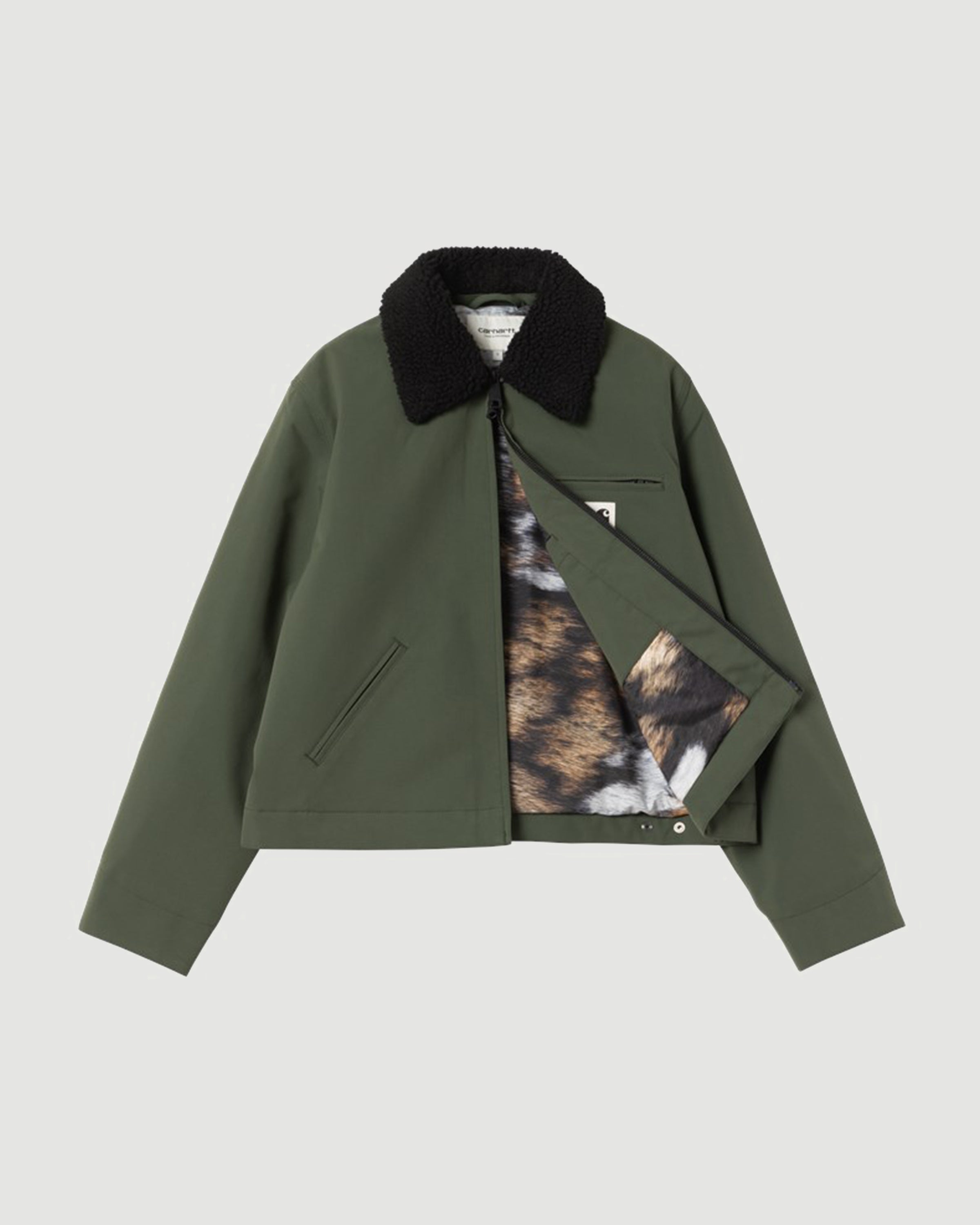 Carhartt WIP W' Newirk Jacket Canvas Opuntia/Wild Dog Print JKT Short Men