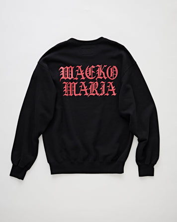 Wacko Maria Death Row Records / Washed Middle Weight Crew Neck Sweat Shirt Black Sweater Men