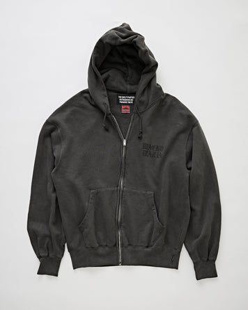 Wacko Maria Death Row Records / Washed Middle Weight Full Zip Hooded Sweat Shirt Grey Sweater Men