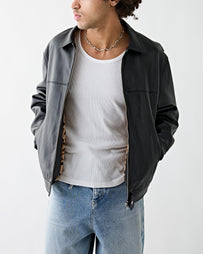 Wacko Maria Single Riders Leather Jacket (Type-2) Black JKT Short Men