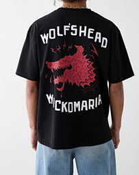 Wacko Maria Wolf's Head Washed Heavy Weight T-Shirt Black T-shirt S/S Men