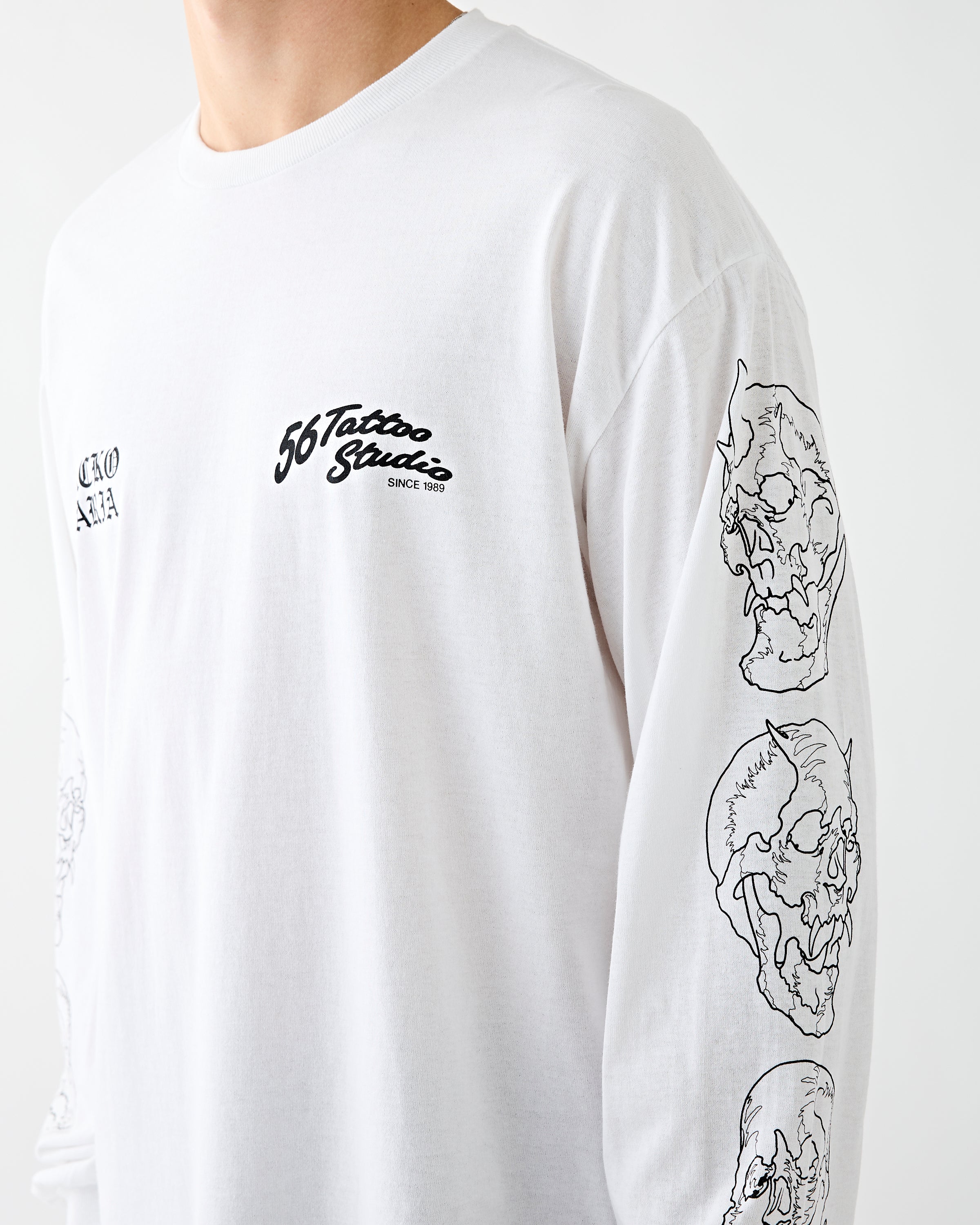 Wacko Maria Wacko Maria x 56 Tattoo Studio Long Sleeve T-Shirt White T-shirt L/S Men