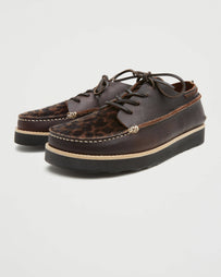 Yogi Footwear Yogi x Universal Works Finn Dark Brown/Leopard Tumbled/Fur Leather Shoes Leather Men