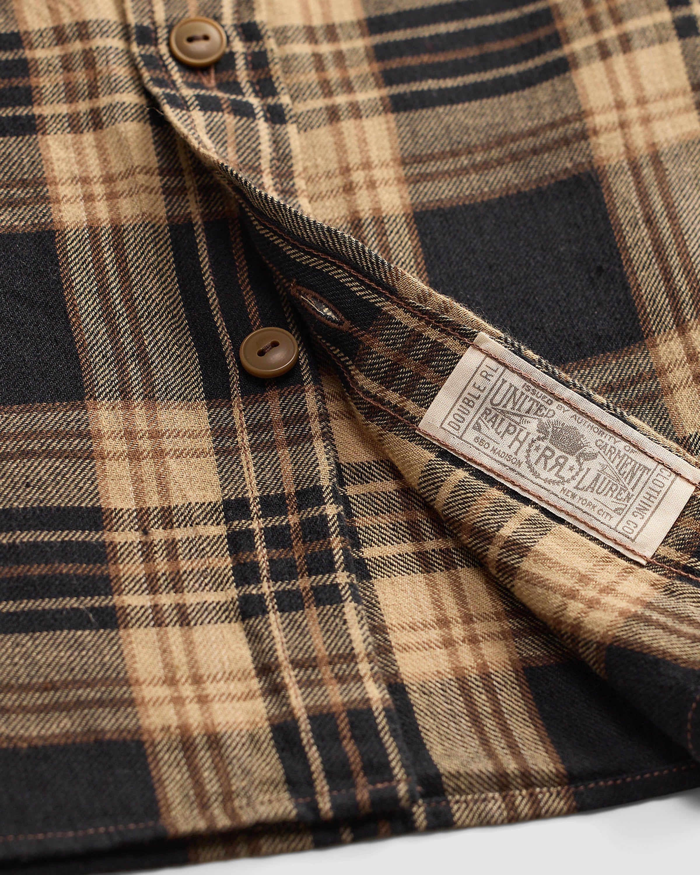 RRL Greyson WS Long Sleeve Sport Shirt Black/Brown T-shirt L/S Men