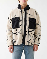 and wander Daijiro OHARA Map Key Boa Jacket Off White JKT Short Men