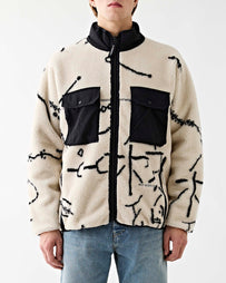 and wander Daijiro OHARA Map Key Boa Jacket Off White JKT Short Men