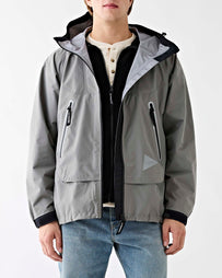 and wander Loose Fitting Rain Jacket Grey JKT Long Men