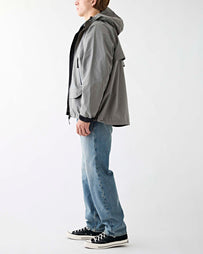 and wander Loose Fitting Rain Jacket Grey JKT Long Men