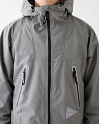 and wander Loose Fitting Rain Jacket Grey JKT Long Men